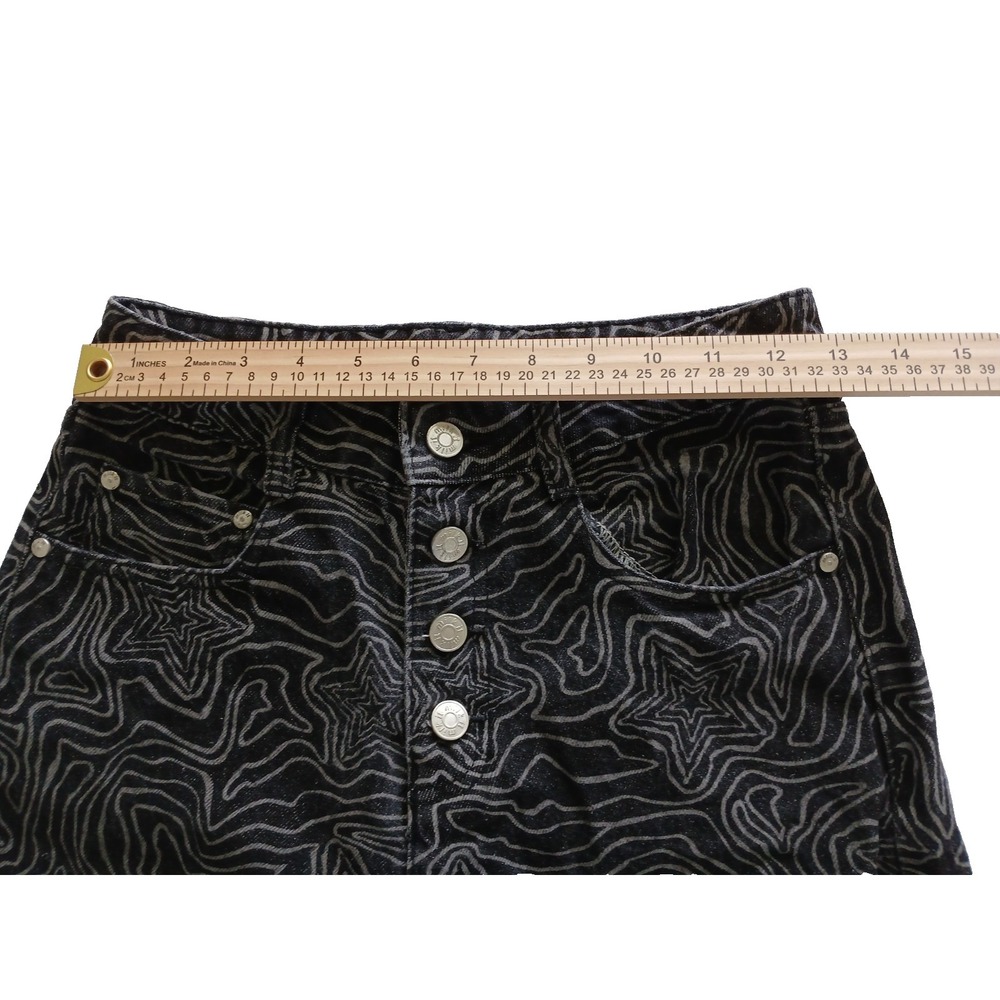 Milk It Funky Black & White Button Front Denim Jeans Women's Size 26 X 29 - Picture 9 of 12